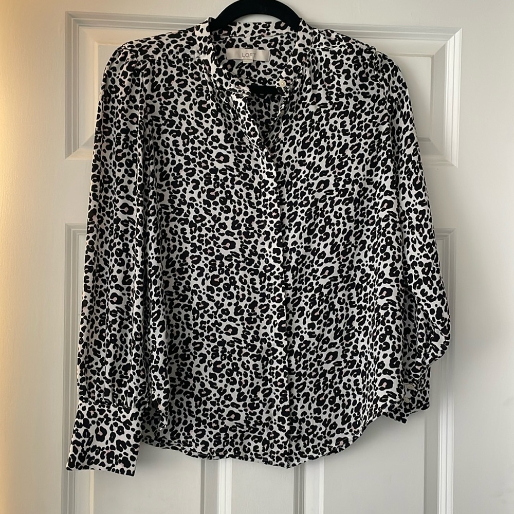Loft cheetah print blouse